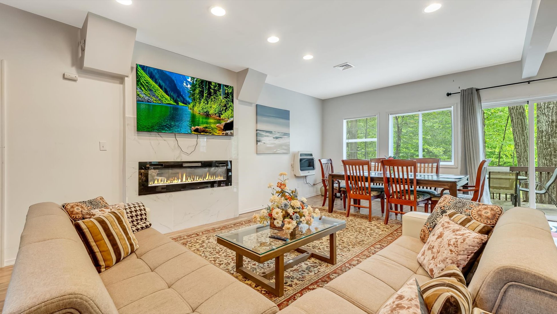 Spacious modern interior living area